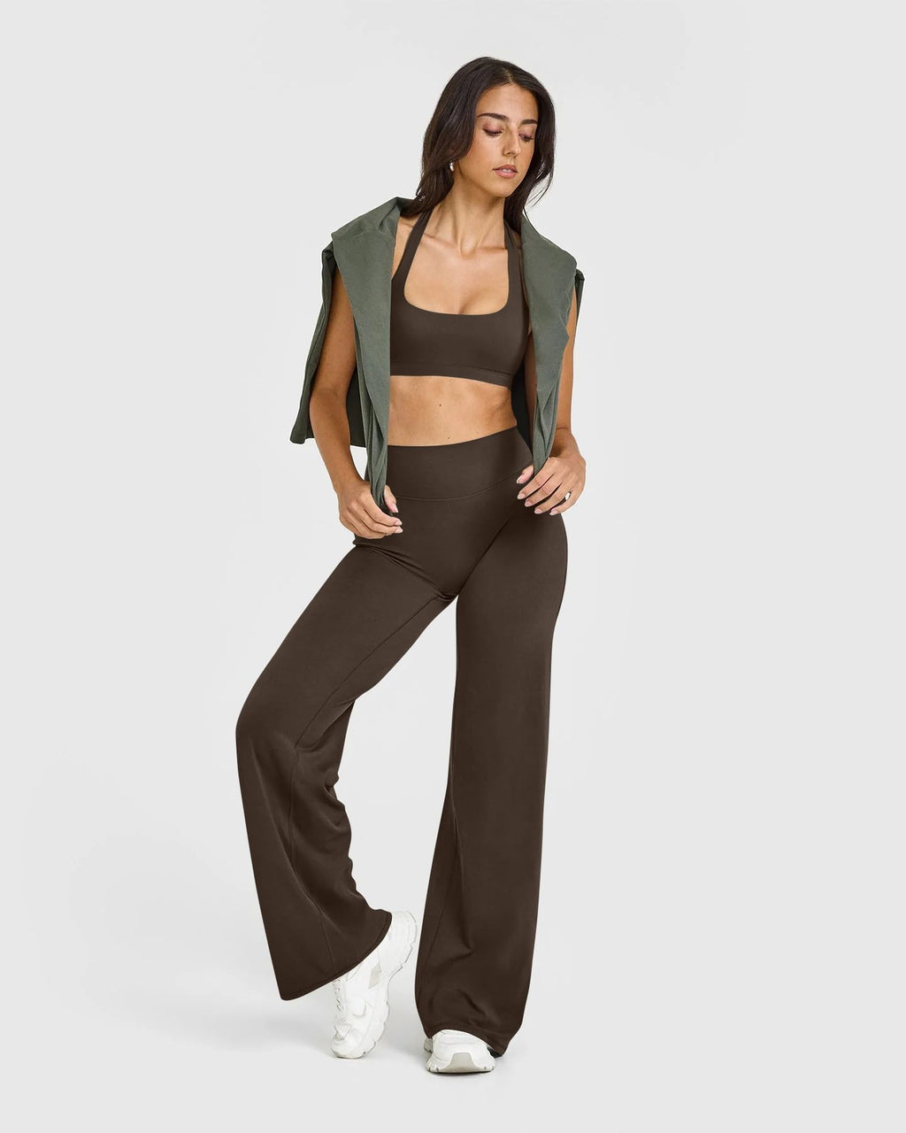 Women's High Waist Yoga Pants - Soft Stretch Straight Leg Bottoms