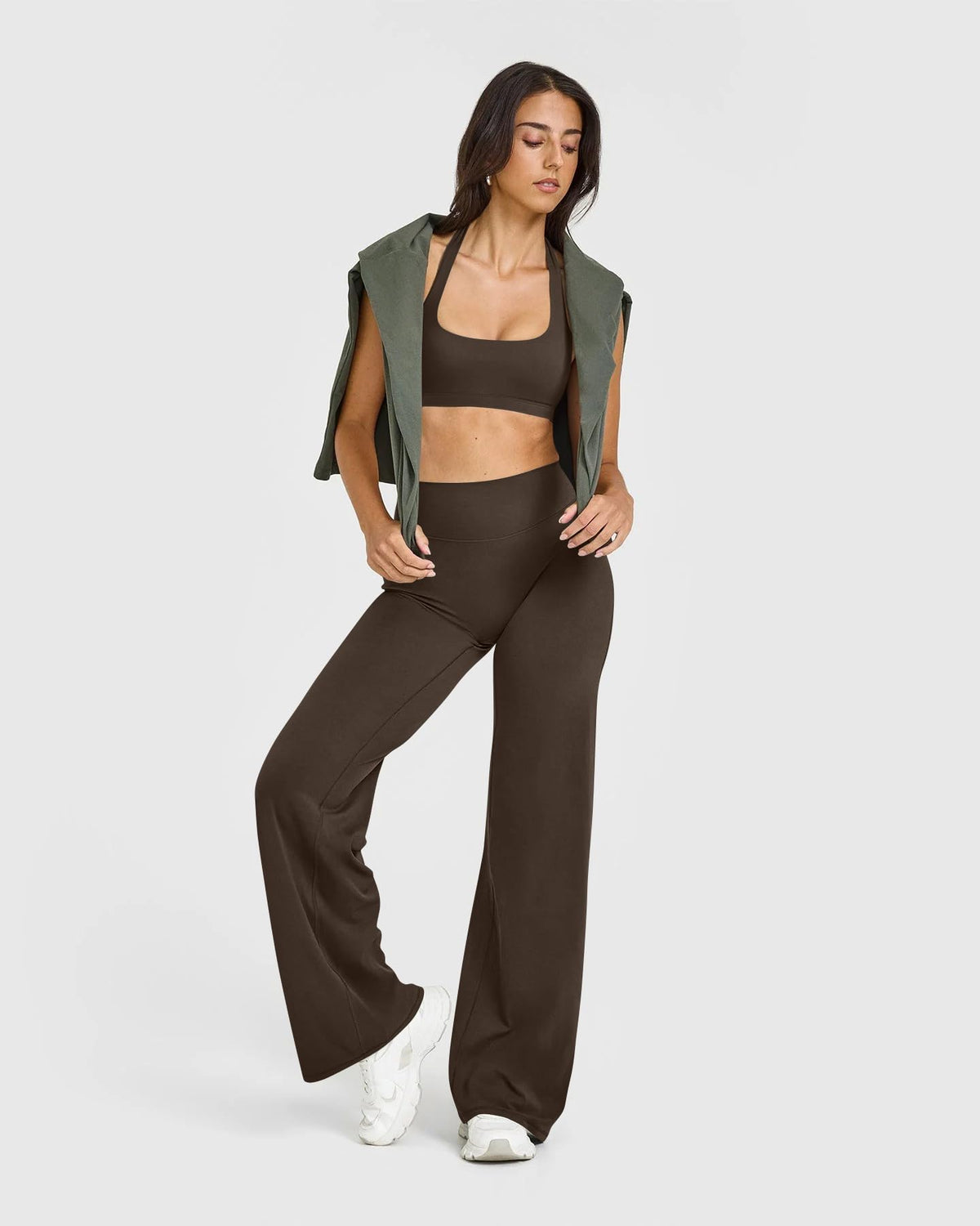 Women's High Waist Yoga Pants - Soft Stretch Straight Leg Bottoms