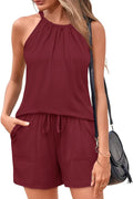 Women's 2 Piece Summer Short Set Halter Top Casual Vacation Outfit