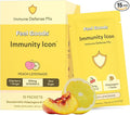 Feel Goods Immunity Icon, Zero Sugar, Vitamin C, A, B, D, E & Zinc, Organic Elderberry, Ashwagandha, Drink Mix Powder, Vegan, Non GMO, Caffeine & Gluten Free | Peach Lemonade, 15 Count