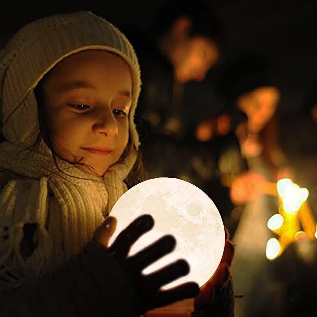 3D Printed LED Moon Lamp, Touch Control Lunar Night Light