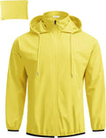 COOFANDY Men's Packable Rain Jacket Lightweight Waterproof Raincoat with Hood Travel Hiking Golf Windbreaker