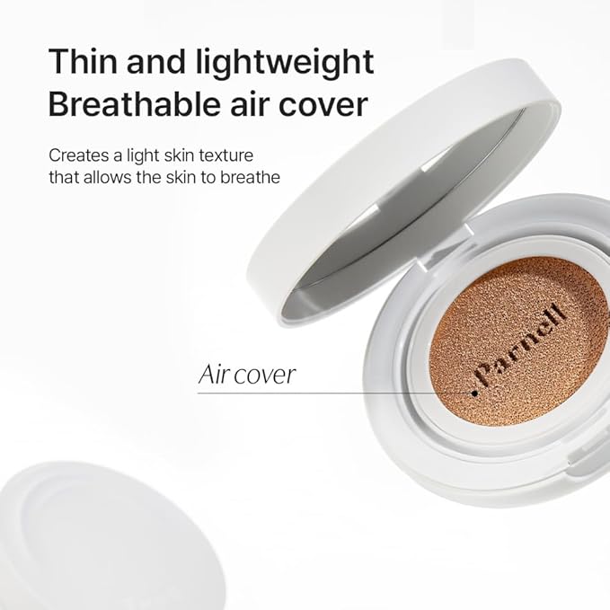 Parnell Cicamanu Serum Cushion - Moisturizing Foundation for Soothing, Coverage, Glass Skin and Lightweight for Sensitive and Dry Skin Pearl Skin (0.52 Fl Oz) (29N)