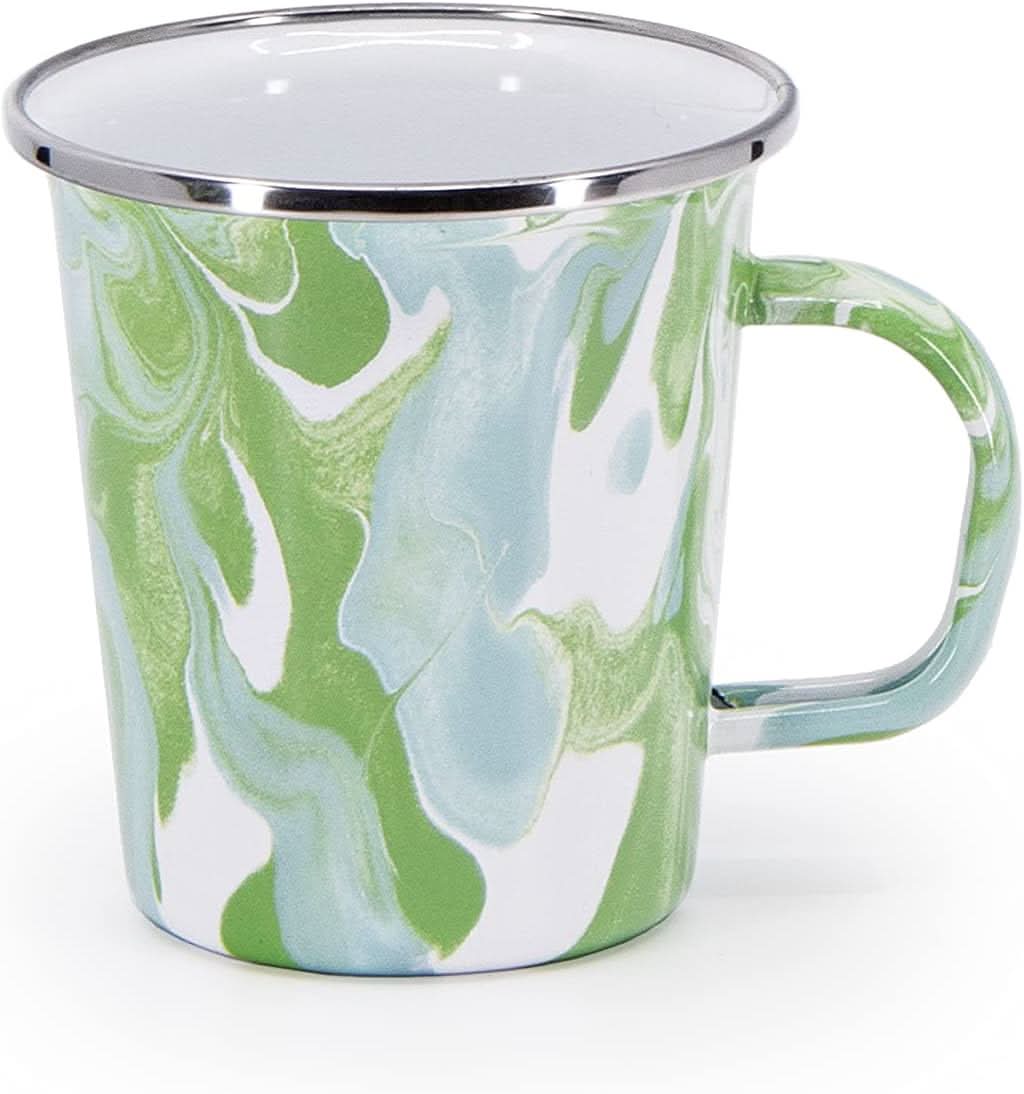 Modern Monet 16 oz Enamelware Latte Mugs - Colorful Set of 4