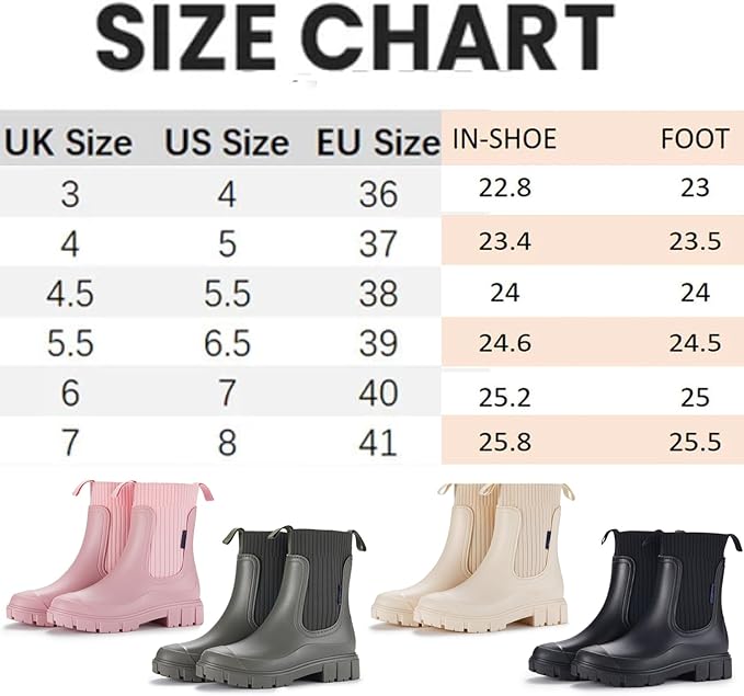 Women's Waterproof Mid-Tube Rain Boots with Non-Slip Lug Sole - Image 14