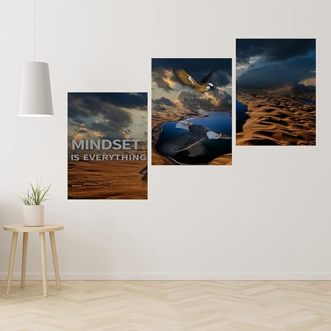 3 Panels Inspirational Canvas Poster Motivational Wall Art Inspirational Wall Art Entrepreneur Quotes Artwork Painting Picture for Framed Home Decoration Living Room office bedroom 36''W x 16''H
