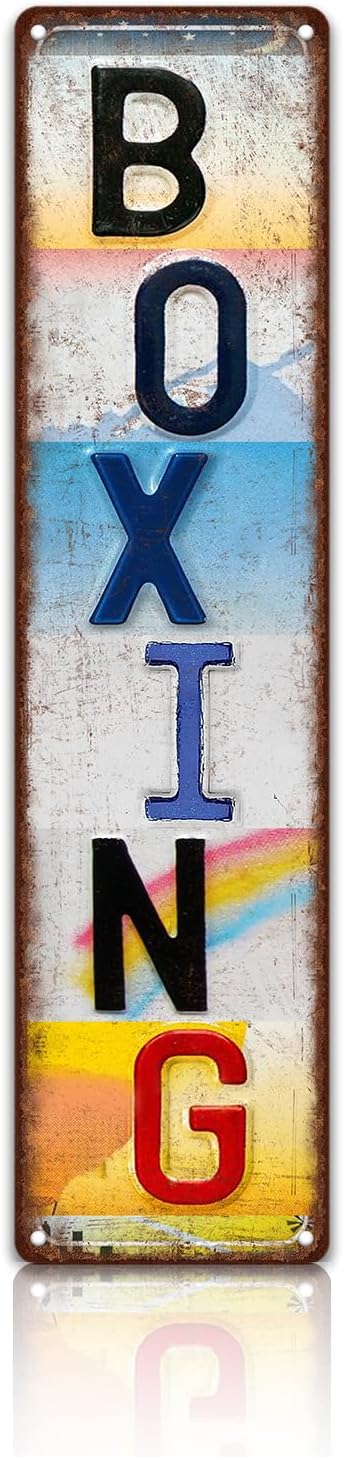 Vintage Sport Street Sign Boxing Wall Decor Metal Tin Signs Poster