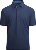 Men's solid navy-blue minimalist performance golf polo