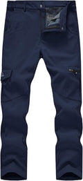 TBMPOY Men's Snow Ski Fleece Lined Hiking Pants Waterproof Winter Snowboard Warm Outdoor Insulated Pants Windproof