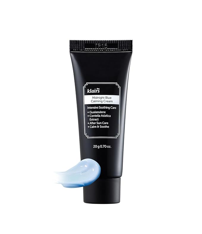 DearKlairs] 0.7 ounce Midnight Blue Calming Cream, Soothing, Redness Relief Moisturizer, Hydrating, Fast Absorbing, Light Texture for Easy Use, Sensitive Skin Friendly (0.7 Ounce (Pack of 1))