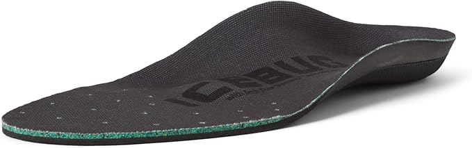 Icebug Comfort Insoles with Dynamic Arch Support, Charcoal High Arch, M 8/W 9.5-10