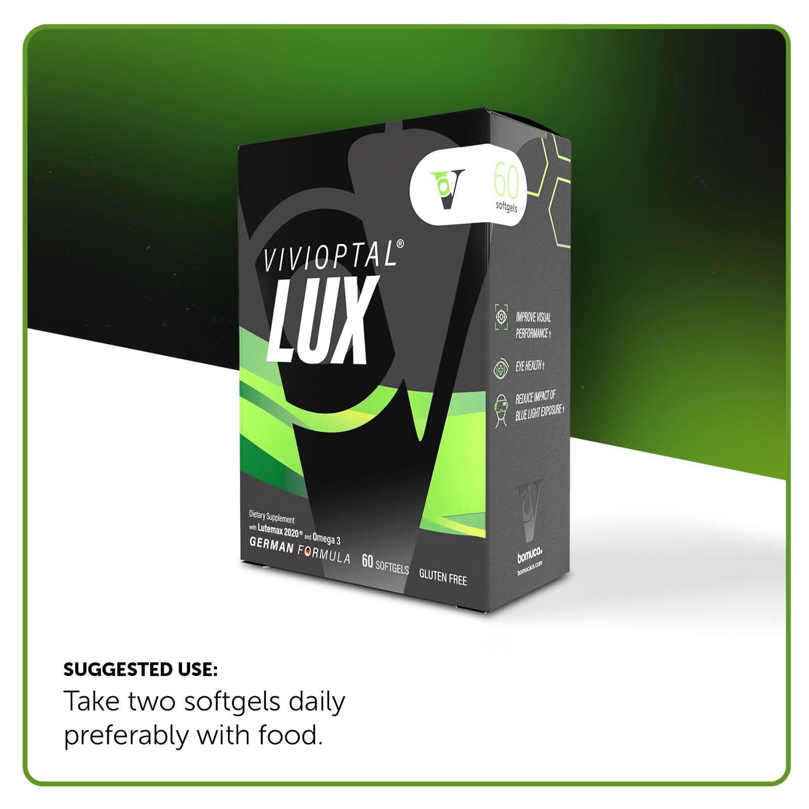 Vivioptal Lux Eye Health Supplement with Lutemax 2020 & Omega 3