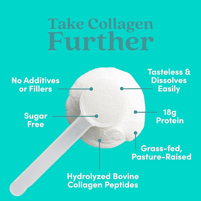 Further Food Unflavored Collagen Peptides Powder, Grass-Fed Pasture-Raised Hydrolyzed Type 1 & 3 Protein Gut Health