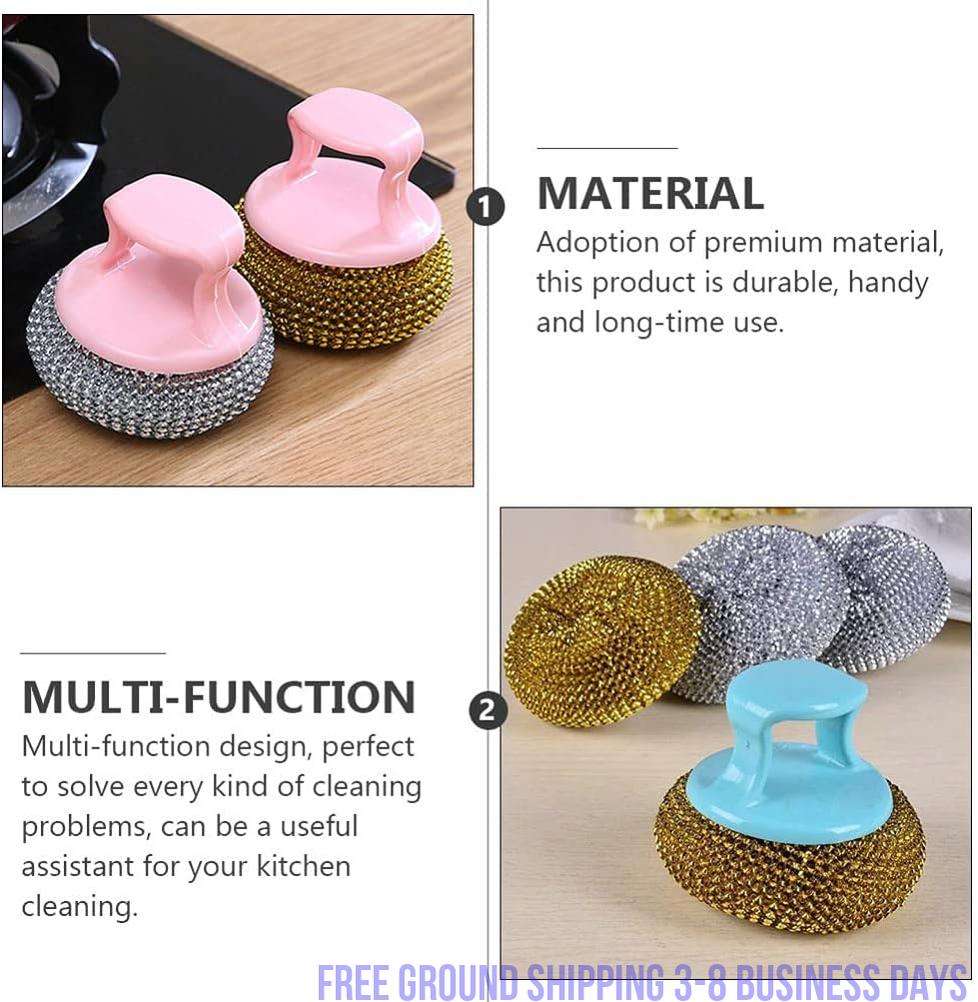 10pcs Cleaning Ball Brush Cleaning Brush Kitchen Cleaner Dish Brush Kitchen Scrubber Kitchen Helper Washing Brush Steel Wire Ball Scrubber Wire Brush Dish Towel Kitchen Accessory