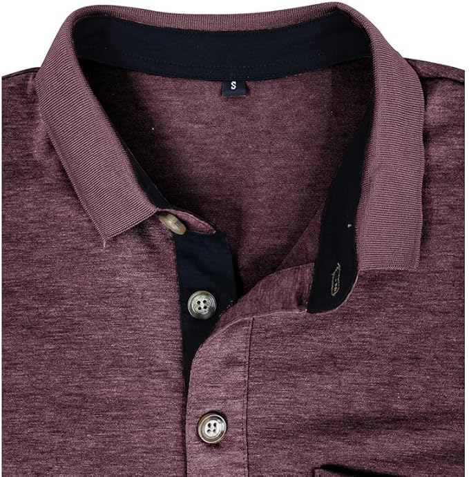 Men's Classic Cotton Polo Shirt Short Sleeve Button Golf Tee