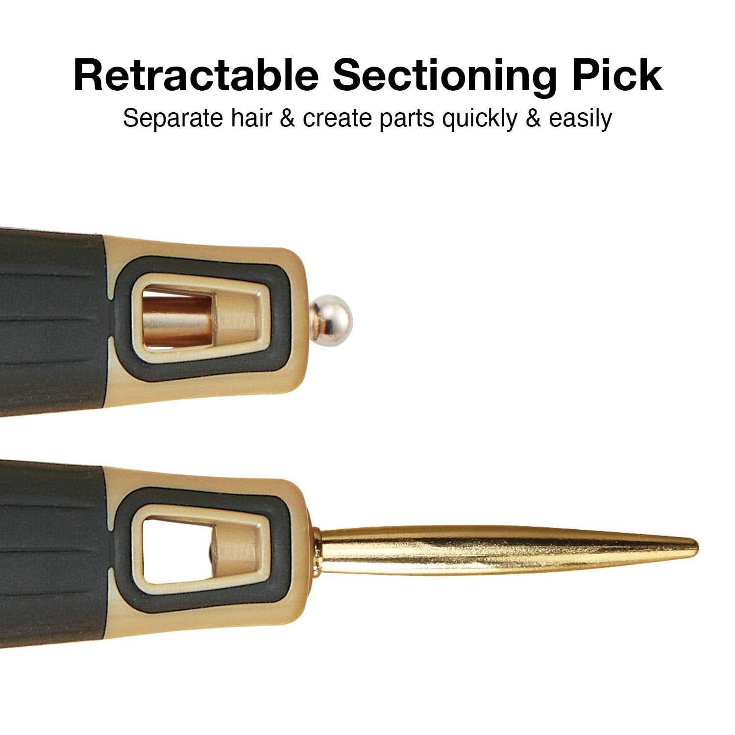 NanoThermic Ceramic + Ion Hair Brush 1 3/4" Gold Matte Black