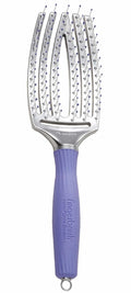 Medium Olivia Garden Fingerbrush curved and vented paddle brush in silver and purple