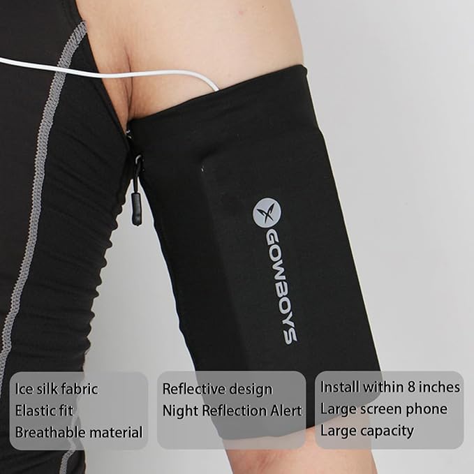 Running Phone Armband for Men Women,Universal Arm Bands for Phones Below 8 Inches,Waterproof Cell Phone Armband for Hiking,Running,Cycling,Climbing(Black S)