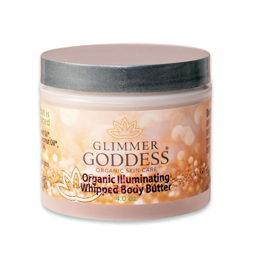 Jar of Glimmer Goddess Level 3 Super Gold Organic Shimmer Whipped Body Butter