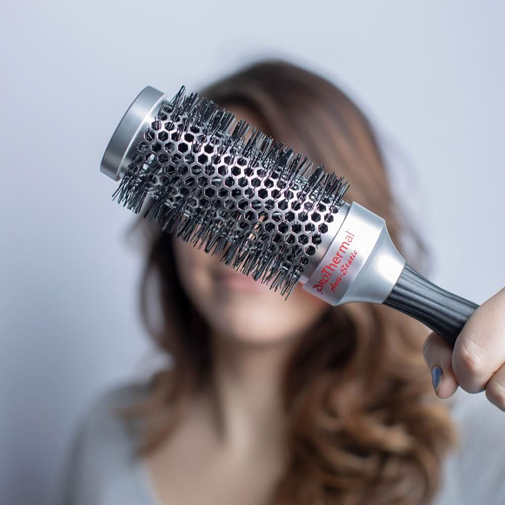 ProThermal Anti-Static Hair Brush - Silver and Black Styling Tool