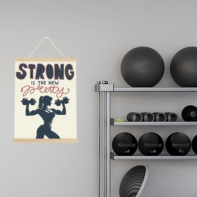 Gym Motivational Posters College Dorm Posters Gifts for Girls Friends Strong is The New Pretty Gym Flag Wall Art Decor Sign for Home Gym Bedroom Office