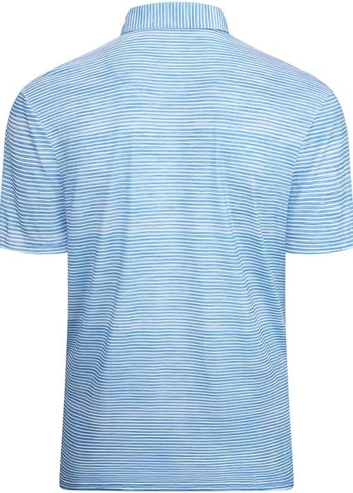 Jacquard Striped Men's Performance Golf Polo Moisture Wicking Shirt