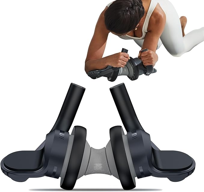 BERTER Fitness Ab Roller Wheel with Elbow Support Abdominal Trainer Roller Workout Equipment for Home and Gym Exercise Roller for Men and Women