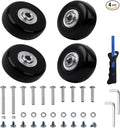 Luggage Suitcase Replacement Wheels Set of 4 PU Bearing Wheels-Install Width 0.8in/21mm with 3 Size Axles and Hacksaw for Trolley Bag Drawbar Box Smooth Rolling Repair(45mm x 18mm)