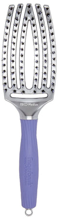 Olivia Garden medium curved vented paddle brush in metallic silver and lavender