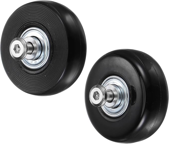 uxcell Replacement Luggage Wheels 50x18mm Suitcase Wheel Repair Kits Include 2 PU Bearing Wheels & Washers, Wrenches & Axle Screw for Trolley Bag, Inline Skate and Caster Board