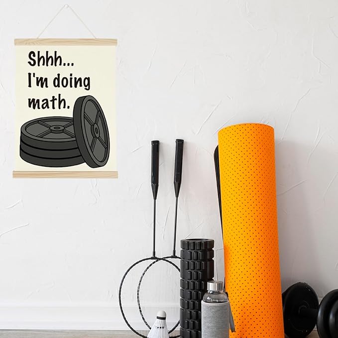 Gym Motivational Posters Funny College Dorm Posters Gifts for Guys Girls Friends I'm Doing Math Gym Flag Wall Art Decor Sign for Home Gym Bedroom Office