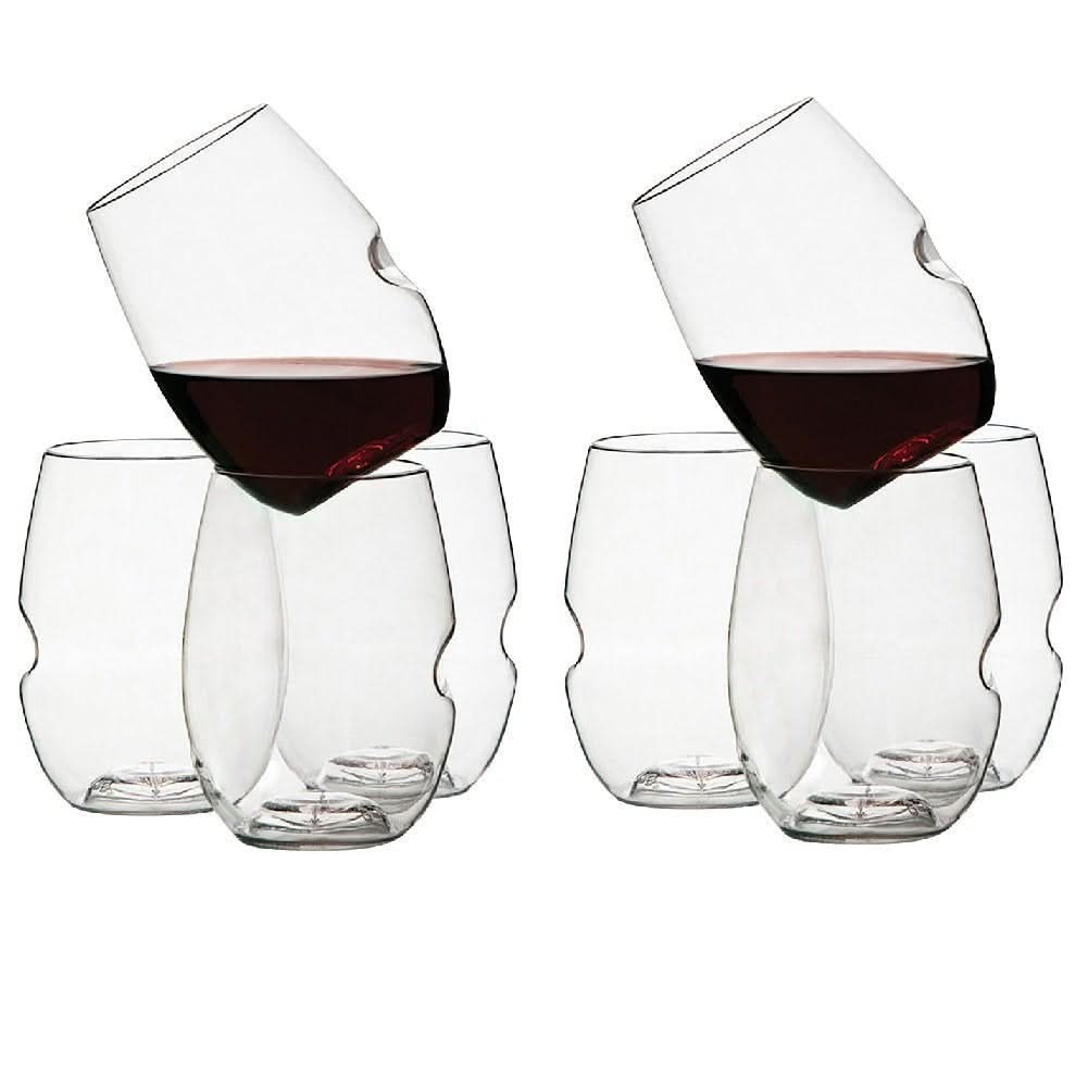 Shatterproof Stemless Wine Glasses, 16 oz, BPA-Free Polymer, Set of 8