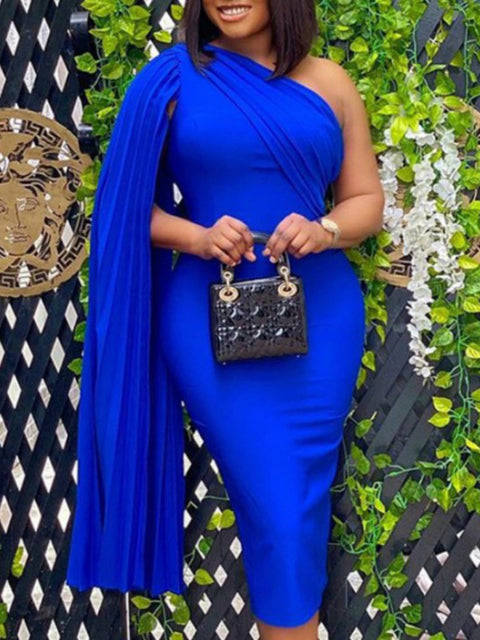 Elegant One Shoulder Plus Size Party Dress for Women