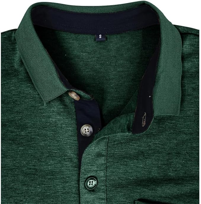 Men's Classic Cotton Polo Shirt Short Sleeve Button Golf Tee