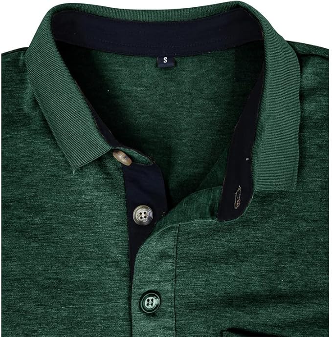Men's Classic Cotton Polo Shirt Short Sleeve Button Golf Tee