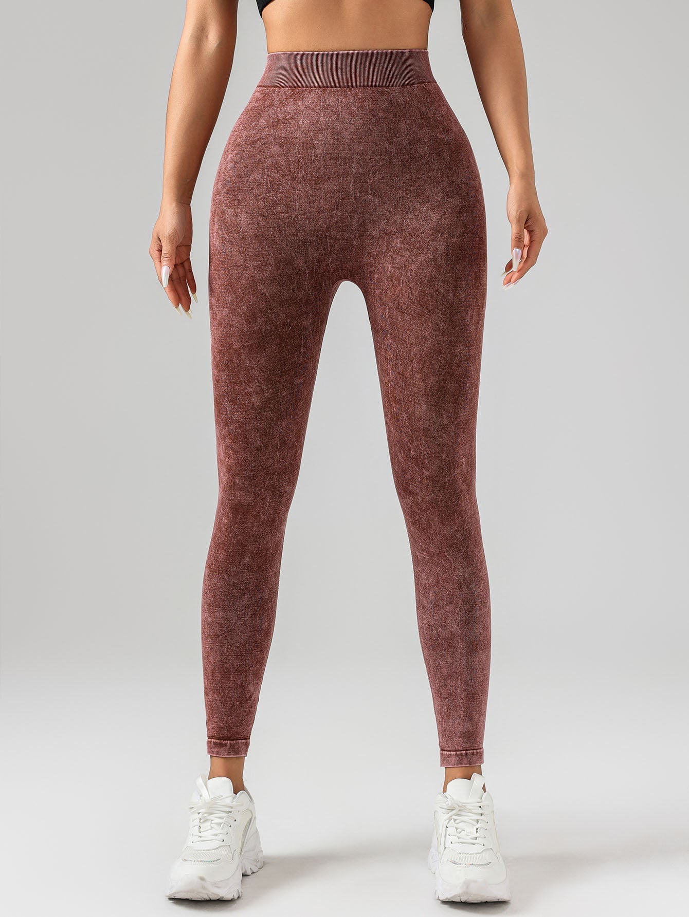 V-Back Scrunch Butt Seamless Yoga Leggings High-Waist Tights