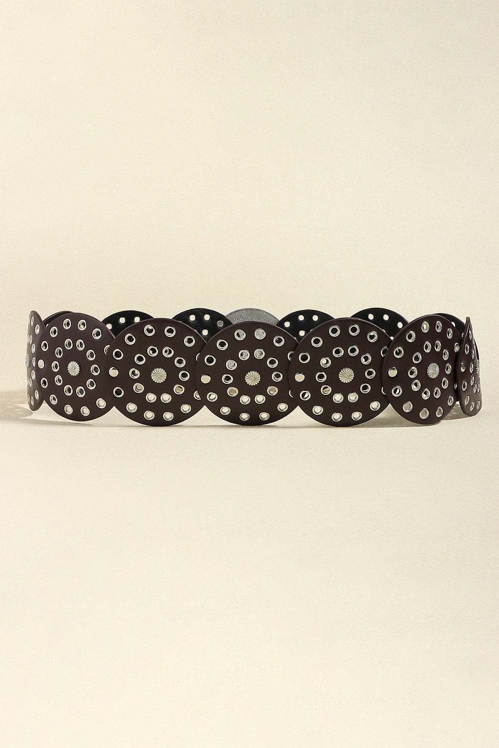 Vintage PU Leather Wide Belt for Women | Black & Silver