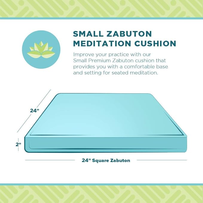 BEAN PRODUCTS MEDITATION CUSHION - Zabuton Meditation Pillows for Sitting on Floor, Yoga Cushion, Cotton Yoga Pillow, Zen Kneeling Prayer Pad- MADE IN USA - Standard 24x24x2, FOREST GREEN