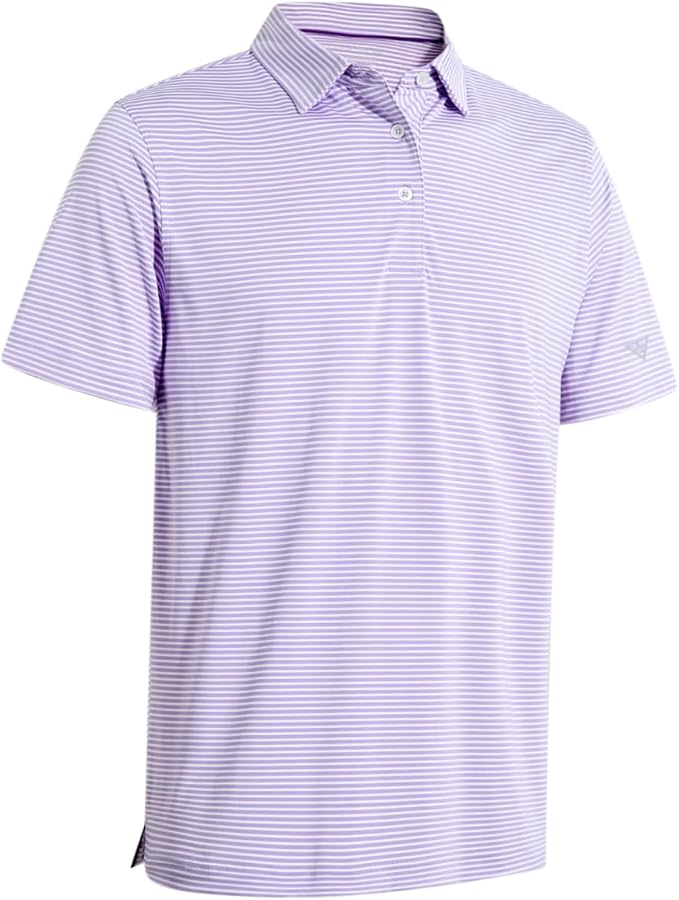 Men's Ironwave Fitness striped short sleeve performance golf polo shirt