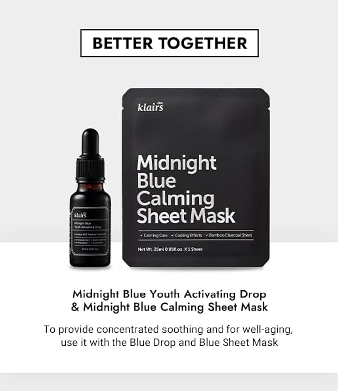 DearKlairs] 0.7 ounce Midnight Blue Calming Cream, Soothing, Redness Relief Moisturizer, Hydrating, Fast Absorbing, Light Texture for Easy Use, Sensitive Skin Friendly (0.7 Ounce (Pack of 1))