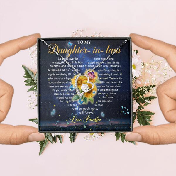 Personalized To My Daughter In Law Forever Love Necklace - Gift Idea For Daughter In-Law