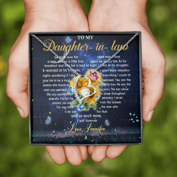 Personalized To My Daughter In Law Forever Love Necklace - Gift Idea For Daughter In-Law