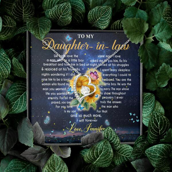 Personalized To My Daughter In Law Forever Love Necklace - Gift Idea For Daughter In-Law
