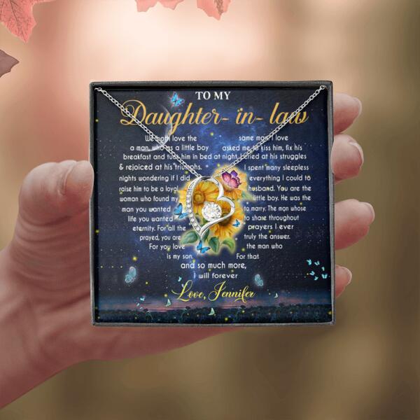 Personalized To My Daughter In Law Forever Love Necklace - Gift Idea For Daughter In-Law