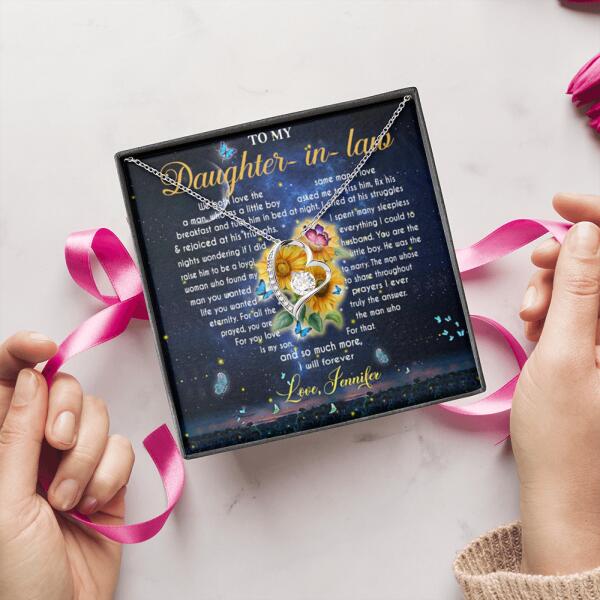 Personalized To My Daughter In Law Forever Love Necklace - Gift Idea For Daughter In-Law