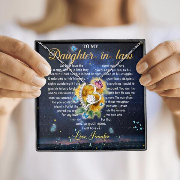 Personalized To My Daughter In Law Forever Love Necklace - Gift Idea For Daughter In-Law