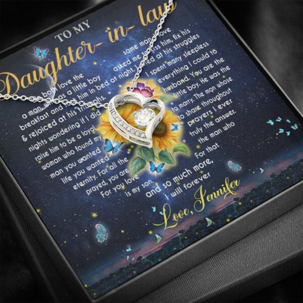 Personalized To My Daughter In Law Forever Love Necklace - Gift Idea For Daughter In-Law