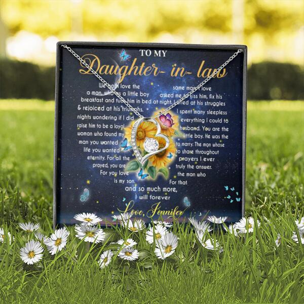 Personalized To My Daughter In Law Forever Love Necklace - Gift Idea For Daughter In-Law