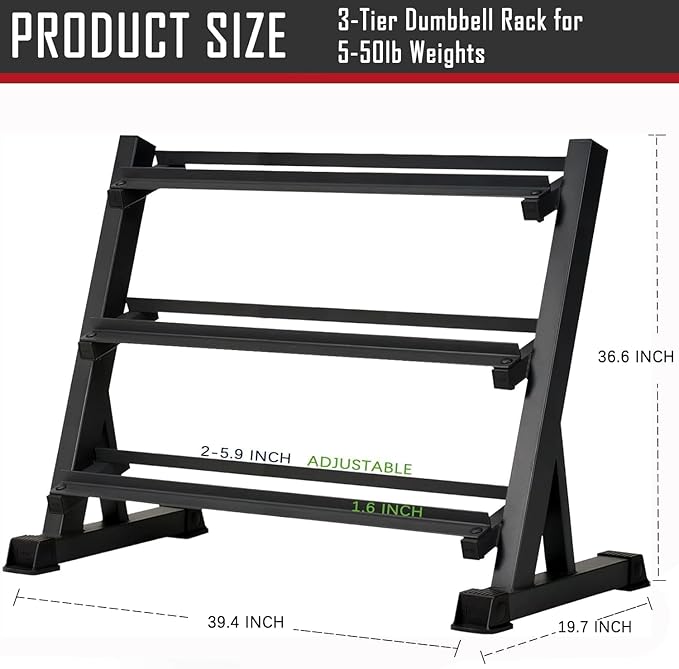 Yufer 6-10 Pair Iron and Rubber Coated Dumbbell Set 350/450 and 550 lbs 5-50 lbs Hand Free Weight for Strength Hex Rubber Weights with Vertical Storage Rack Fitness Home Gym Equipment