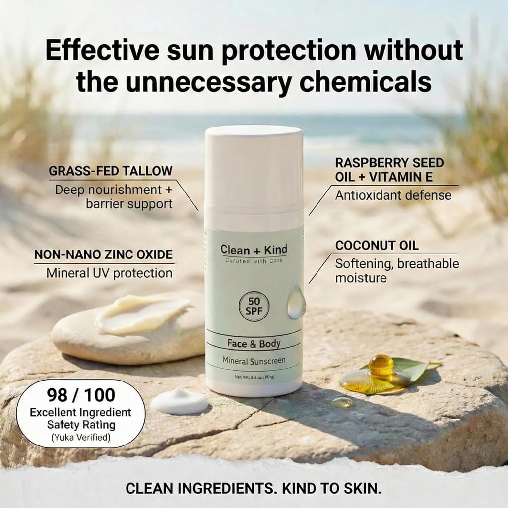Tallow Mineral Sunscreen SPF 50 for Face and Body 3.4 oz - Image 2